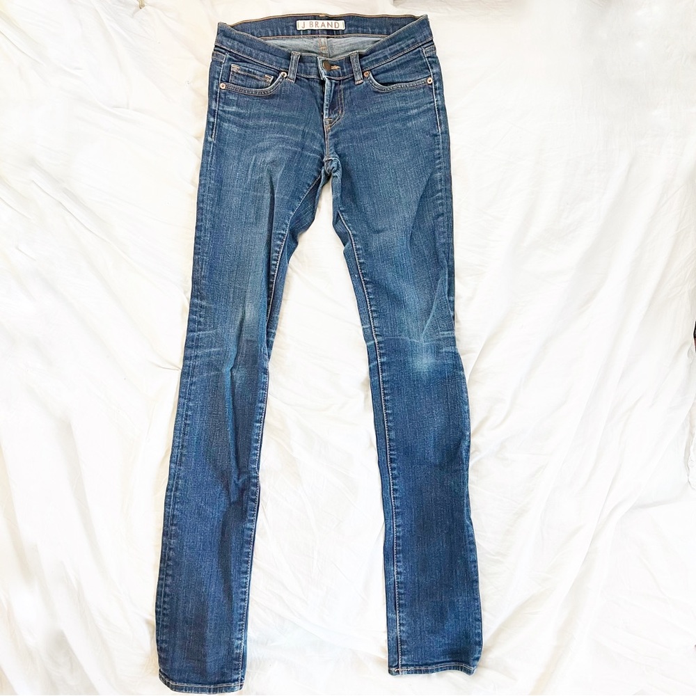 J Brand Low Rise Skinny Jeans Dark Wash Blue Denim Size 25